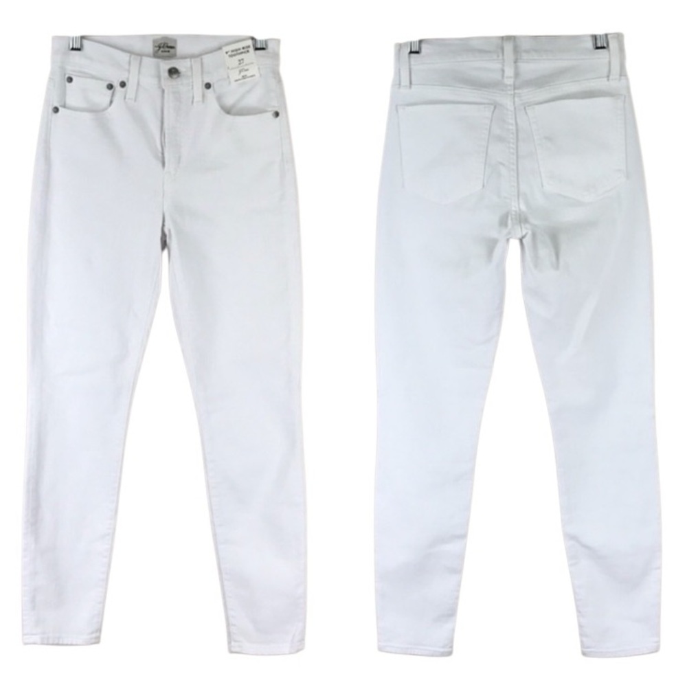 J Crew 9" Mid-Rise Toothpick Jean in White NWT